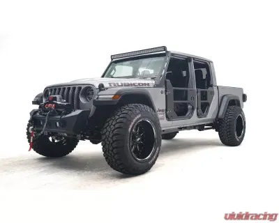 Fab Fours Black Powdercoated Stubby Bumper Jeep Gladiator | Wrangler 2018-2022 - JL18-B4751-1