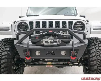 Fab Fours Natural Stubby Winch Bumper with Pre-Runner Guard Jeep Gladiator | Wrangler 2018-2022 - JL18-B4752-B