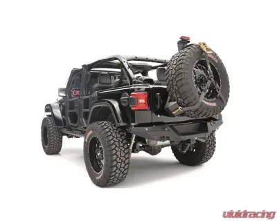Fab Fours Black Powdercoated Rear Bumper Jeep Wrangler 2018-2022 - JL18-Y1851-1