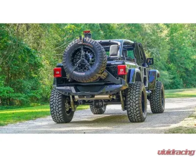 Fab Fours Black Powdercoated Rear Bumper Jeep Wrangler 2018-2022 - JL18-Y1851-1