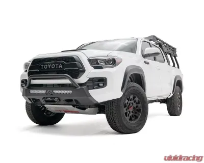 Fab Fours Black Powdercoated Hidden Winch Mount with Low Pre-Runner Guard Toyota Tacoma 2016-2021 - TT16-N3652-1