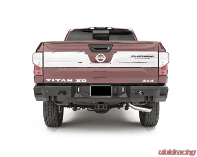 Fab Fours 16-18 Nissan Titan XD Rear SENSOR Bumper Bare - NT16-W3751-B