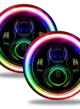 Oracle Lighting 7 Inch Dynamic ColorSHIFT High Powered LED Headlights (Pair) Black Bezel Jeep Wrangler JK | JL 2007-2018                                     - 5769J-332 - Image 2