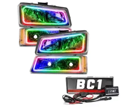 Oracle Lighting Pre-Assembled Headlights w/ Parking Lights ColorShift BC1 Chevrolet Silverado 2003-2006