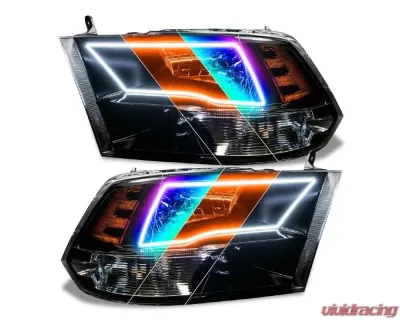 Oracle Lighting RGB+A ColorSHIFT & Switchback Quad Headlight Halo Kit w/ RF Controller Dodge | Ram 2009-2018 - 1328-330