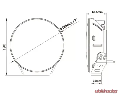 Oracle Lighting 7" Multifunction 60W LED Spotlight Round Post Mount - 2915-023