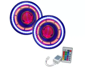 Oracle Lighting Oculus 7inch ColorSHIFT Bi-LED Projector Headlights w/Simple Controller Jeep Wrangler JK 2007-2018