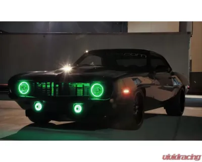 Oracle Lighting Pre-Installed 7 Inch Sealed Beam Halo Green Chevrolet | Ford | Jeep | Dodge | Mazda - 6905-004
