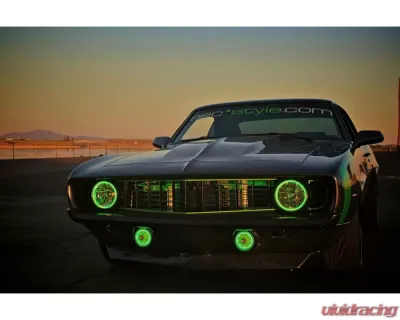 Oracle Lighting Pre-Installed 7 Inch Sealed Beam Halo Green Chevrolet | Ford | Jeep | Dodge | Mazda - 6905-004