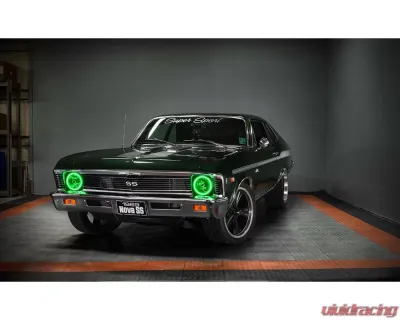 Oracle Lighting Pre-Installed 7 Inch Sealed Beam Halo Green Chevrolet | Ford | Jeep | Dodge | Mazda - 6905-004