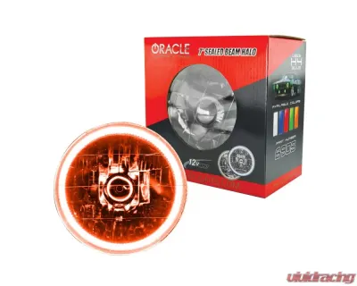 Oracle Lighting Pre-Installed 7 Inch Sealed Beam Halo Amber Chevrolet | Ford | Jeep | Dodge | Mazda - 6905-005