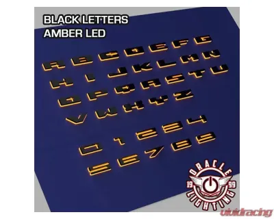 Oracle Lighting Universal Illuminated LED Letter Badges Matte Black Surface Finish K Amber LED - 3141-K-005