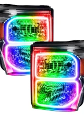 Oracle Lighting Dynamic ColorSHIFT Halo Kit Square Ring Design Ford F250 | 350 Super Duty 2011-2016                                     - 2383-332 - Image 5
