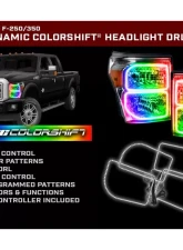 Oracle Lighting Dynamic ColorSHIFT Halo Kit Square Ring Design Ford F250 | 350 Super Duty 2011-2016                                     - 2383-332 - Image 7
