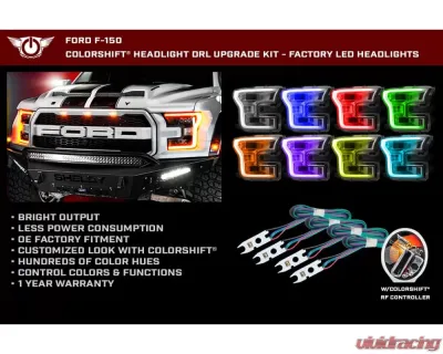 Oracle Lighting ColorSHIFT Headlight DRL Upgrade Kit w/ RF Controller Ford F-150 2015-2017 - 2395-330