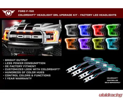 Oracle Lighting ColorSHIFT Headlight DRL Upgrade Kit w/ No Controller Ford F-150 2015-2017 - 2395-334