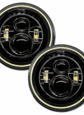 Oracle Lighting 7 Inch High Powered LED Headlights Black Bezel (Pair) White Halo Color Jeep 2007+                                     - 5769-001 - Image 2