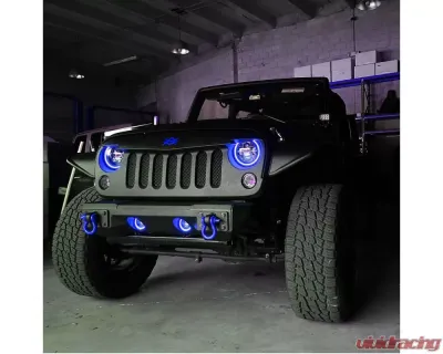 Oracle Lighting 7 Inch ColorSHIFT High Powered LED Headlights Black Bezel (Pair) w/ 2.0 Controller Jeep 2007+ - 5769-333