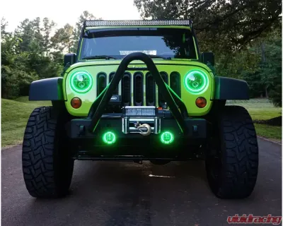 Oracle Lighting 7 Inch ColorSHIFT High Powered LED Headlights Black Bezel (Pair) w/ 2.0 Controller Jeep 2007+ - 5769-333