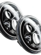 Oracle Lighting 7 Inch High Powered LED Headlights Black Bezel (Pair) No Halo Jeep 2007+                                     - 5769-504 - Image 2