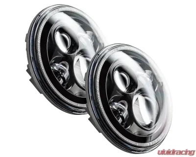 Oracle Lighting 7 Inch High Powered LED Headlights Black Bezel (Pair) No Halo Jeep 2007+ - 5769-504