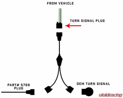 Oracle Lighting Switchback Turn Signal Y Splitter Single Adapter Jeep Wrangler JK 2007-2018 - 5851-504
