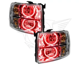 Oracle Lighting Pre-Assembled Halo Headlights Red Color SMD HL Chevrolet Silverado 2007-2013
