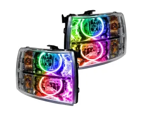 Oracle Lighting Pre-Assembled Halo Headlights ColorShift w/ No Controller SMD HL Chevrolet Silverado 2007-2013