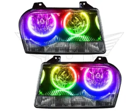 Oracle Lighting Pre-Assembled Headlights (Non Hid-Chrome) ColorShift Led Halo Kit SMD HL Chrysler 300 Base V6 2005-2010