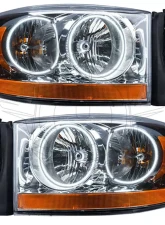 Oracle Lighting Pre-Assembled Halo Headlights (Chrome Housing) White Color SMD HL Dodge Ram 2006                                     - 7032-001 - Image 5