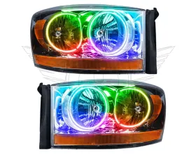 Oracle Lighting Pre-Assembled Halo Headlights (Chrome Housing) ColorShift w/ No Controller SMD HL Dodge Ram 2006