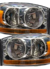 Oracle Lighting Pre-Assembled Halo Headlights (Chrome Housing) ColorShift w/ No Controller SMD HL Dodge Ram 2006                                     - 7032-334 - Image 2