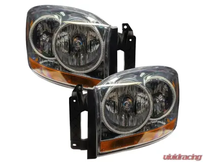 Oracle Lighting Pre-Assembled Halo Headlights (Chrome Housing) ColorShift w/ No Controller SMD HL Dodge Ram 2006 - 7032-334