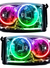Oracle Lighting Pre-Assembled Halo Headlights ColorShift w/ No Controller SMD HL Dodge Ram 2007-2008                                     - 7034-334 - Image 5