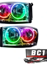 Oracle Lighting Pre-Assembled Halo Headlights ColorShift w/ BC1 Controller SMD HL Dodge Ram 2007-2008                                     - 7034-335 - Image 5