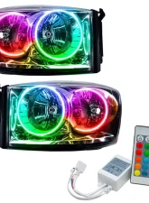 Oracle Lighting Pre-Assembled Halo Headlights ColorShift w/ Simple Controller SMD HL Dodge Ram 2007-2008                                     - 7034-504 - Image 5