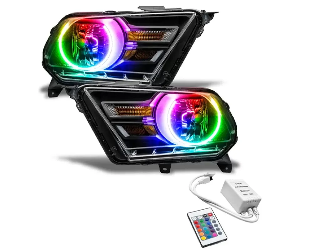 Oracle Lighting Pre-Assembled Headlights (Non-HID) ColorShift w/ Simple Controller SMD HL Ford Mustang 2010-2014 - 7050-504