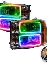 Oracle Lighting Pre-Assembled Halo Headlights (Square Ring Design) ColorShift w/ RF Controller SMD HL GMC Sierra 2007-2013                                     - 7054-330 - Image 5