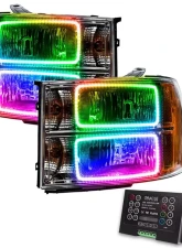 Oracle Lighting Pre-Assembled Halo Headlights (Square Ring Design) ColorShift w/ 2.0 Controller SMD HL GMC Sierra 2007-2013                                     - 7054-333 - Image 5