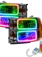Oracle Lighting Pre-Assembled Halo Headlights (Square Ring Design) ColorShift w/ Simple Controller SMD HL GMC Sierra 2007-2013                                     - 7054-504 - Image 5
