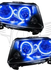 Oracle Lighting Pre-Assembled LED Halo Headlights (Non HID - Chrome) Blue Color Jeep Grand Cherokee 2011-2013                                     - 7070-002 - Image 3