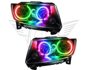 Oracle Lighting Pre-Assembled LED Halo Headlights (Non HID - Chrome) ColorSHIFT Jeep Grand Cherokee 2011-2013