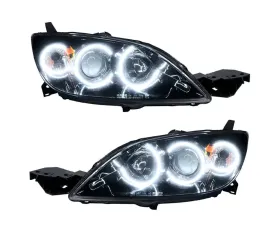Oracle Lighting Pre-Assembled Halo Headlights White Color SMD HL Mazda 3 Hatchback/Halogen Style 2004-2009