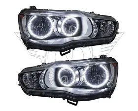 Oracle Lighting Pre-Assembled LED Halo Headlight Kit White Color SMD HL Mitsubishi Lancer 2008-2016
