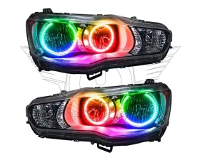 Oracle Lighting Pre-Assembled LED Halo Headlight Kit ColorSHIFT w/ 2.0 Controller SMD HL Mitsubishi Lancer 2008-2016