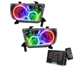 Oracle Lighting Pre-Assembled Halo Headlights (Chrome Housing) ColorSHIFT w/ 2.0 Controller SMD HL Toyota Tundra 2007-2013
