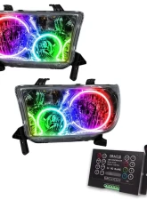 Oracle Lighting Pre-Assembled Halo Headlights (Chrome Housing) ColorSHIFT w/ 2.0 Controller SMD HL Toyota Tundra 2007-2013                                     - 7094-333 - Image 5