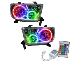 Oracle Lighting Pre-Assembled Halo Headlights (Chrome Housing) ColorSHIFT w/ Simple Controller SMD HL Toyota Tundra 2007-2013
