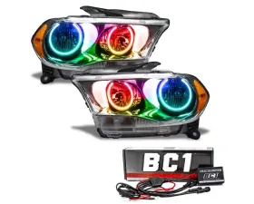 Oracle Lighting Pre-Assembled Headlights Non-HID (Chrome Housing) ColorSHIFT w/ BC1 Controller SMD HL Dodge Durango 2011-2013