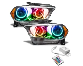 Oracle Lighting Pre-Assembled Headlights Non-HID (Chrome Housing) ColorSHIFT w/ Simple Controller SMD HL Dodge Durango 2011-2013
